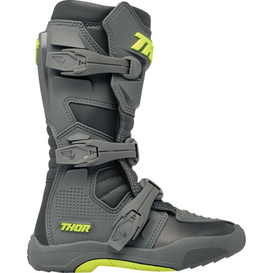 Bottes cross enfant Thor Blitz XR - Gris Jaune Fluo