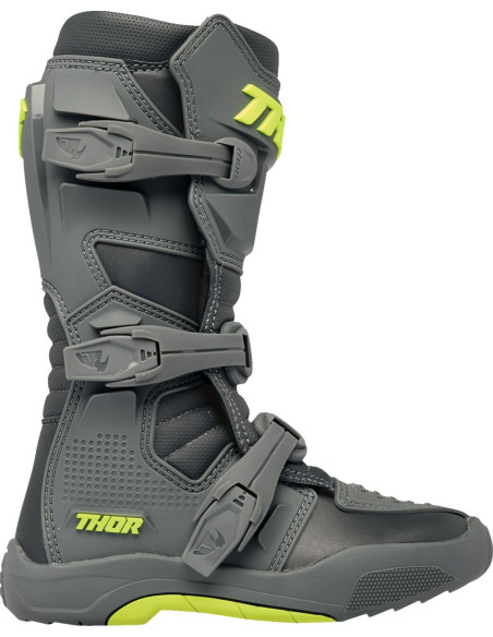 Bottes cross enfant Thor Blitz XR - Gris Jaune Fluo