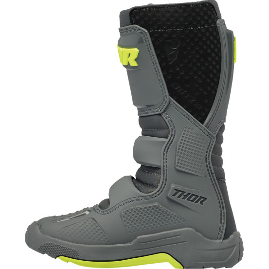 Bottes cross enfant Thor Blitz XR - Gris Jaune Fluo
