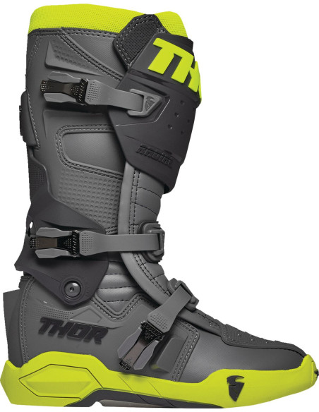 Bottes cross Thor Radial - Gris Jaune Fluo