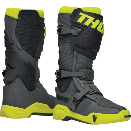 Bottes cross Thor Radial - Gris Jaune Fluo