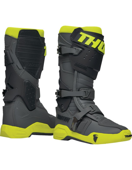 Bottes cross Thor Radial - Gris Jaune Fluo