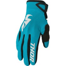 Gants cross femme Thor Sector - Aqua Blanc vintage