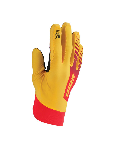 Gants cross Thor 2024 Agile Analog - Lemmon Jaune Rouge