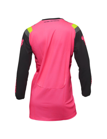 Maillot cross Femme Thor Pulse Rev - Gris Charcoal Rose Fluo