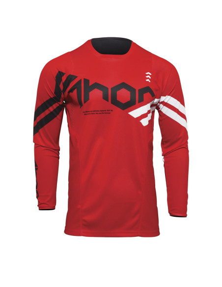 Maillot cross Thor Pulse Cube - Rouge Blanc