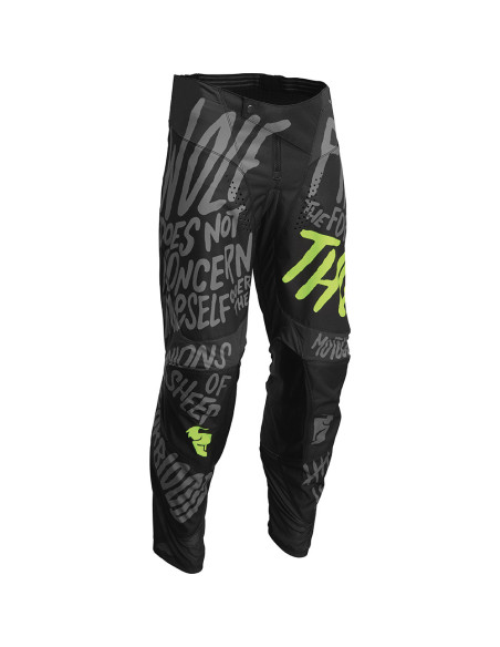 Pantalon cross Thor 2022 Pulse Counting Sheep - Gris Charcoal Jaune Acid