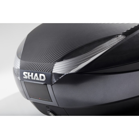Top Case SHAD SH48 (capot Carbone + dosseret)
