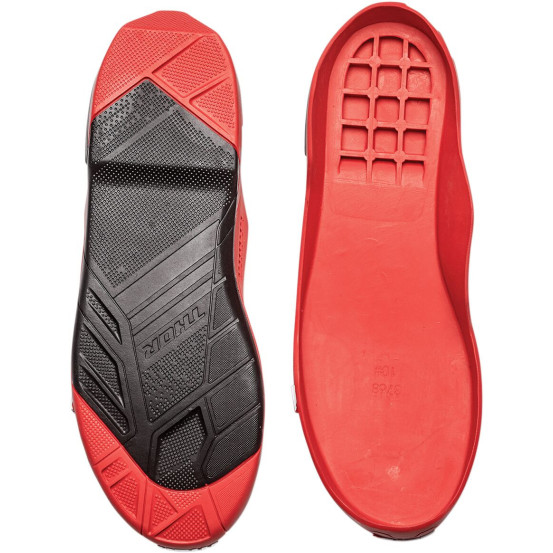 Semelles externes de remplacement bottes Thor Radial - Noir Rouge