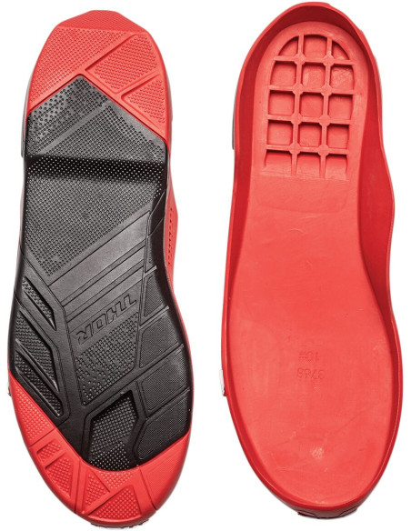 Semelles externes de remplacement bottes Thor Radial - Noir Rouge