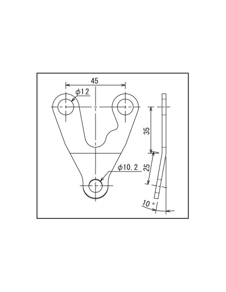 Support anti-vibrations inox pour compteur VELONA 60mm - Support incliné dans l'axe de 10°