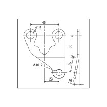 Support anti-vibrations inox pour compteur VELONA 60mm - Support incliné de 10° fixation gauche 2