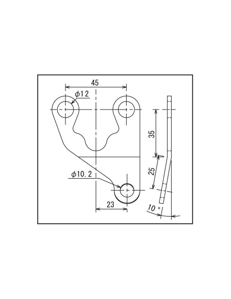 Support anti-vibrations inox pour compteur VELONA 60mm - Support incliné de 10° fixation gauche