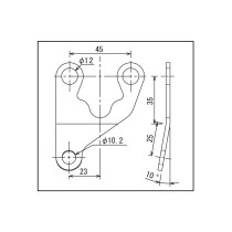 Support anti-vibrations inox pour compteur VELONA 60mm - Support incliné de 10° fixation droite 2