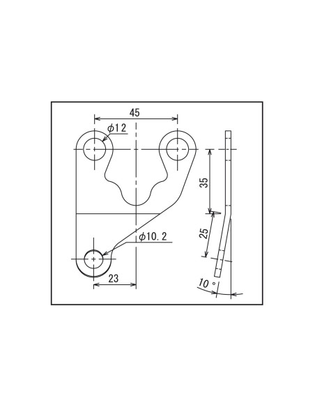 Support anti-vibrations inox pour compteur VELONA 60mm - Support incliné de 10° fixation droite