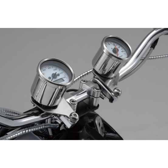 Support pour rétroviseur ou compteur chromé et fileté M10 DAYTONA - Guidon diamètre 22,2mm