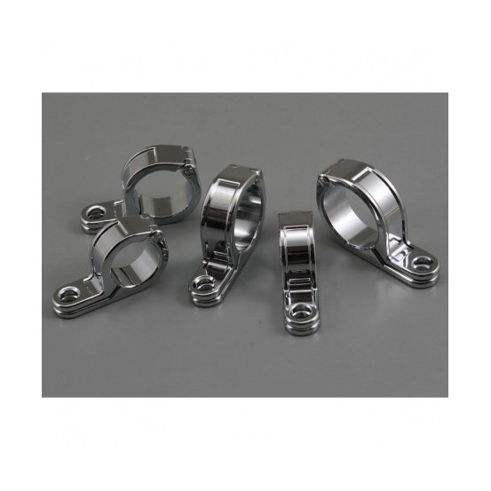 Supports de clignotants chromés sur tubes de fourche - Diamètre 39mm