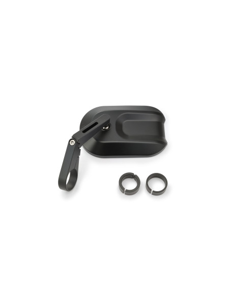 Rétroviseur homologué sur embout de guidon en aluminium et ABS - 30 mm - 25,4mm ou 22,2mm