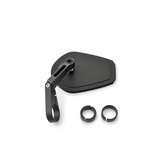 Rétroviseur homologué sur embout de guidon en aluminium et ABS - 30 mm - 25,4mm ou 22,2mm