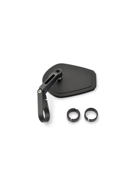 Rétroviseur homologué sur embout de guidon en aluminium et ABS - 30 mm - 25,4mm ou 22,2mm