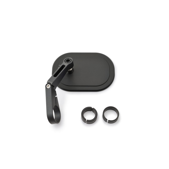 Rétroviseur homologué sur embout de guidon en aluminium et ABS - 30 mm - 25,4mm ou 22,2mm