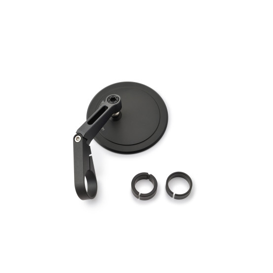 Rétroviseur homologué sur embout de guidon en aluminium et ABS - 30 mm - 25,4mm ou 22,2mm