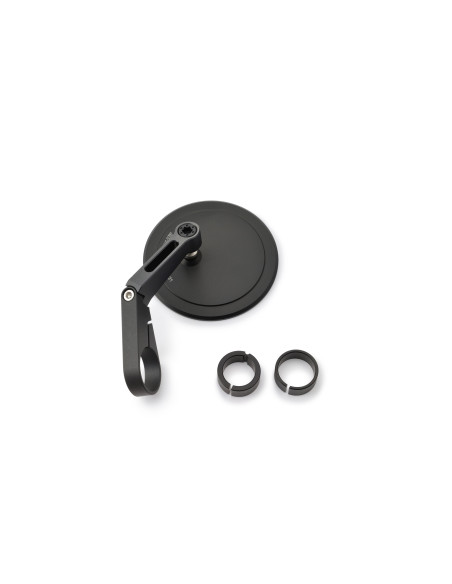 Rétroviseur homologué sur embout de guidon en aluminium et ABS - 30 mm - 25,4mm ou 22,2mm