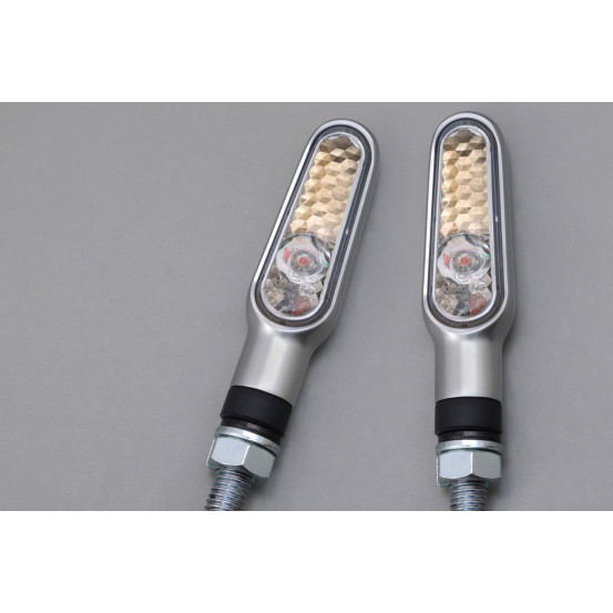 Paire de clignotants LED DAYTONA D-LIGHT - argent clair