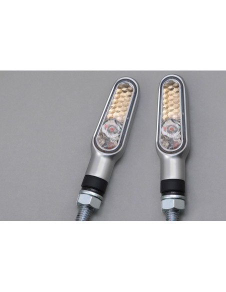 Paire de clignotants LED DAYTONA D-LIGHT - argent clair