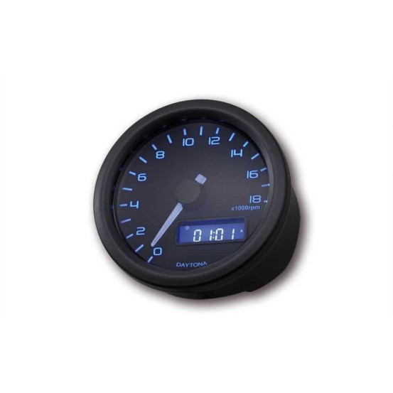 Compte tours noir DAYTONA VELONA60 - 18 000 tr-min