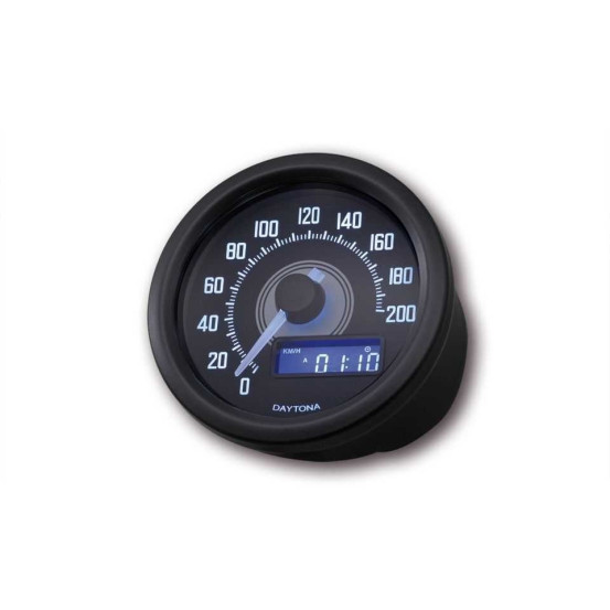 Compteur de vitesse noir DAYTONA VELONA60 - 200 km/h
