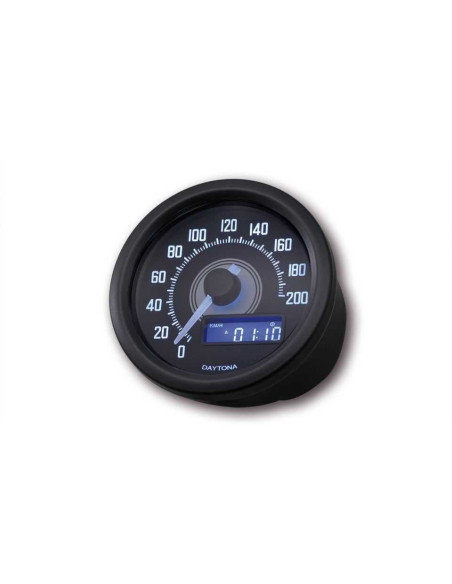Compteur de vitesse noir DAYTONA VELONA60 - 200 km/h