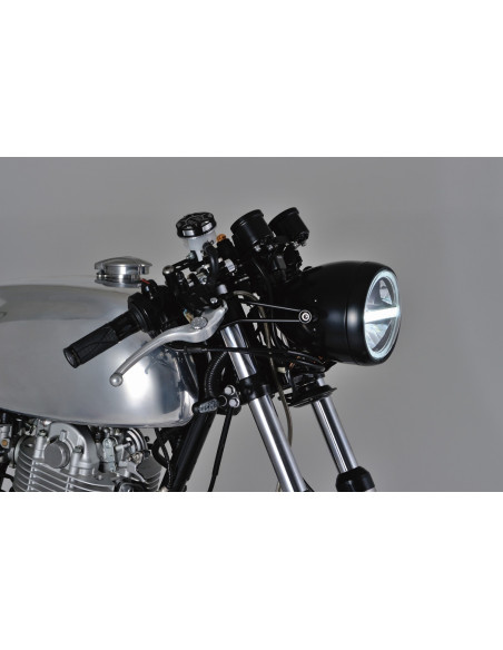 Supports de phare vintage DAYTONA en inox noir - Diamètre fourche 39mm