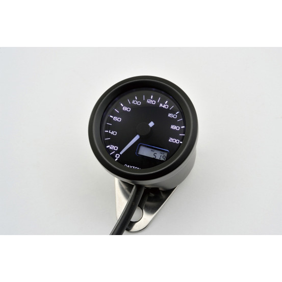 Compteur vitesse noir DAYTONA VELONA48 - 200 km/h - 3 coloris de rétroéclairage
