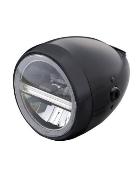 Phare LED Néo Rétro noir DAYTONA avec emplacement pour compteur VELONA60