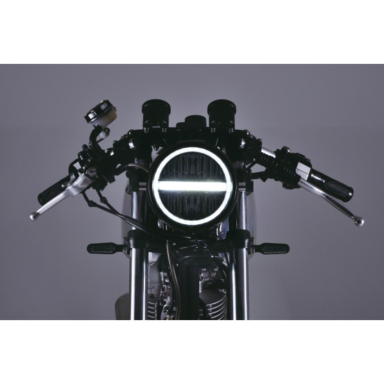 Phare LED Néo Rétro noir DAYTONA avec emplacement pour compteur VELONA60