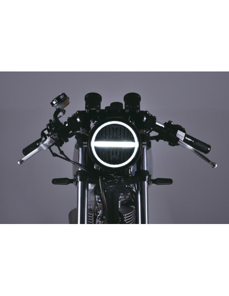 Phare LED Néo Rétro noir DAYTONA avec emplacement pour compteur VELONA60