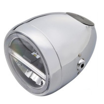 Phare LED Néo Rétro chromé DAYTONA avec emplacement pour compteur VELONA60
