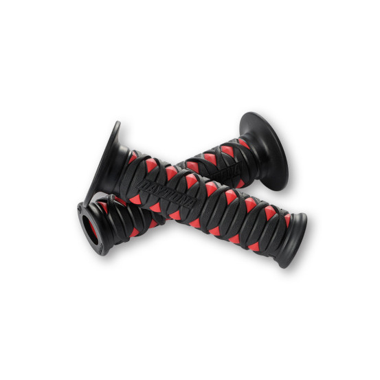 Paire de poignées caoutchouc moto DAYTONA KATANA rouges