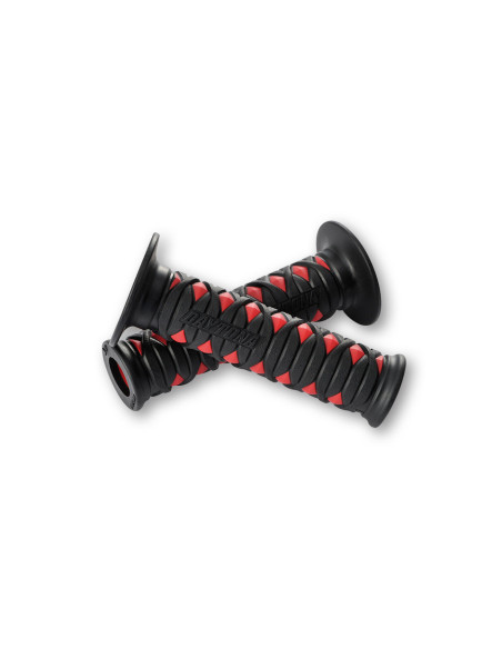 Paire de poignées caoutchouc moto DAYTONA KATANA rouges