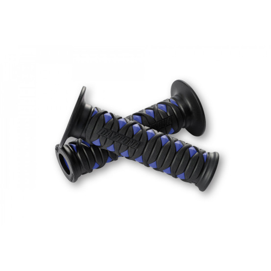 Paire de poignées caoutchouc moto DAYTONA KATANA bleues