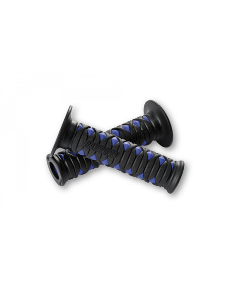 Paire de poignées caoutchouc moto DAYTONA KATANA bleues
