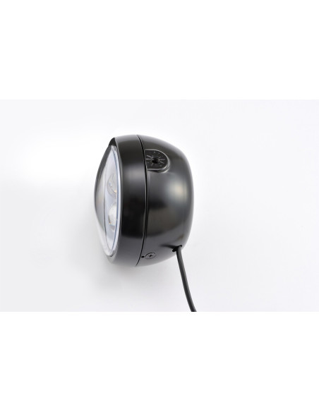 Phare LED rond noir DAYTONA CAPSULE120 - Fixations latérales