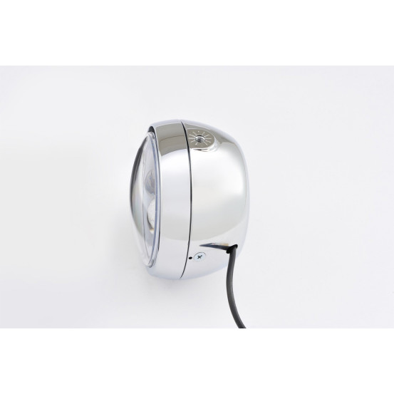 Phare LED rond chromé DAYTONA CAPSULE120 - Fixations latérales