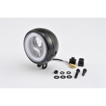 Phare LED rond noir DAYTONA CAPSULE120 - Fixations inférieures
