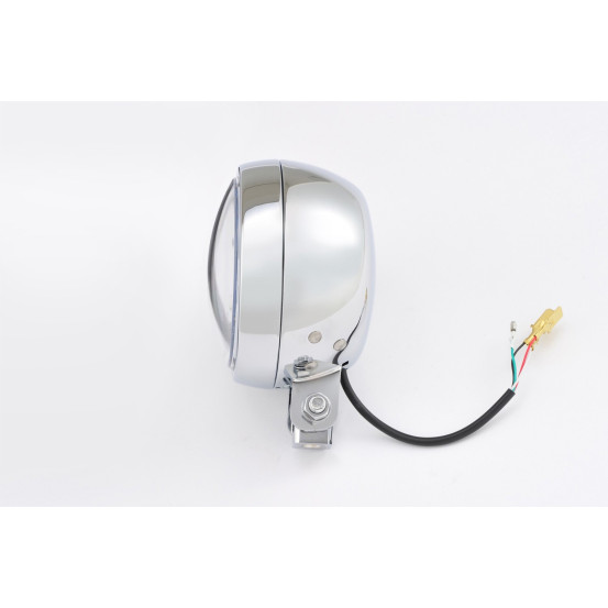 Phare LED rond chromé DAYTONA CAPSULE120 - Fixations inférieures