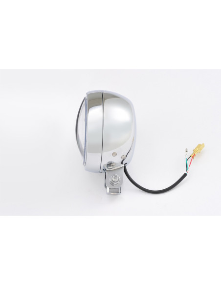 Phare LED rond chromé DAYTONA CAPSULE120 - Fixations inférieures