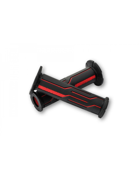 Paire de poignées caoutchouc moto DAYTONA LINE rouges