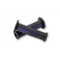 Paire de poignées caoutchouc moto DAYTONA LINE bleues