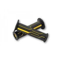 Paire de poignées caoutchouc moto DAYTONA LINE jaunes